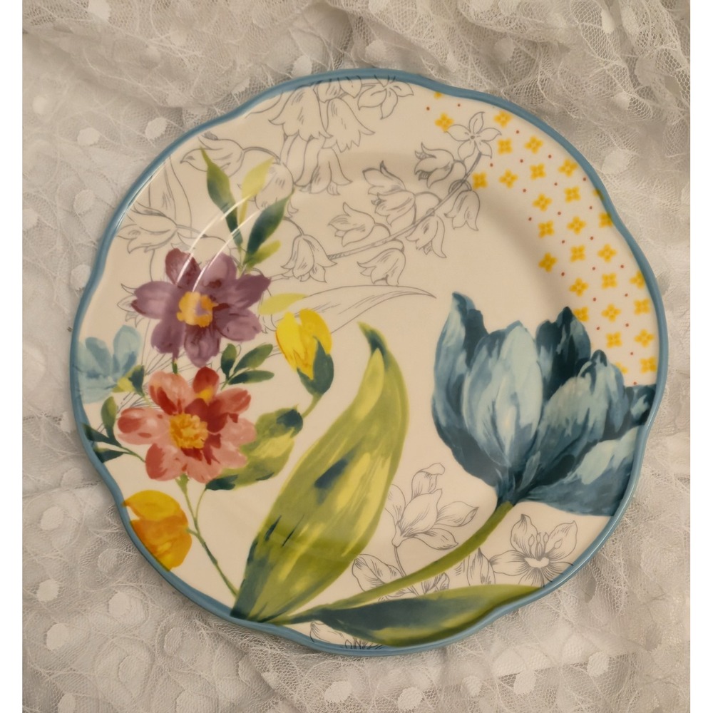 Pioneer Woman Blooming Bouquet Salad Dessert Plate Replacement. Blue yellow red